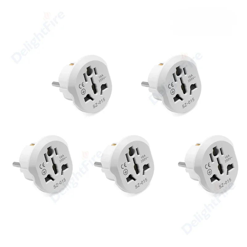 

EU Plug Adapter 16A 250V EU Travel Adapter Converter 2 Round Socket High Quality Universal AU US UK CN To EU AC Wall Socket