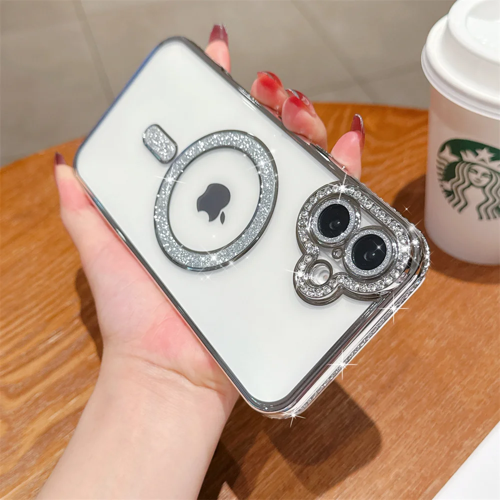 Sparkling Rhinestone Crystal Clear Bling Magnetic Case Cover