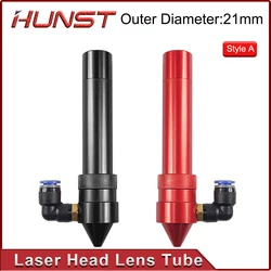 HUNST CO2 Laser Head Lens Tube Outer Diameter 21mm + Air Nozzle for Lens Dia.20 FL 50.8/63.5mm for CO2 Laser Cutting Machine