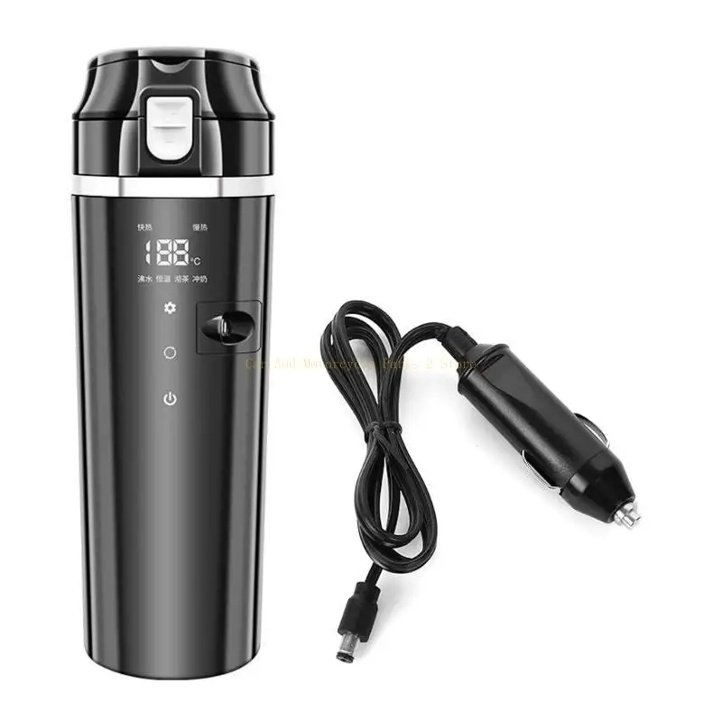 12V/24V 자동차 가열 컵 디지털 여행 커피 머그잔 따뜻한 전기 워터 컵