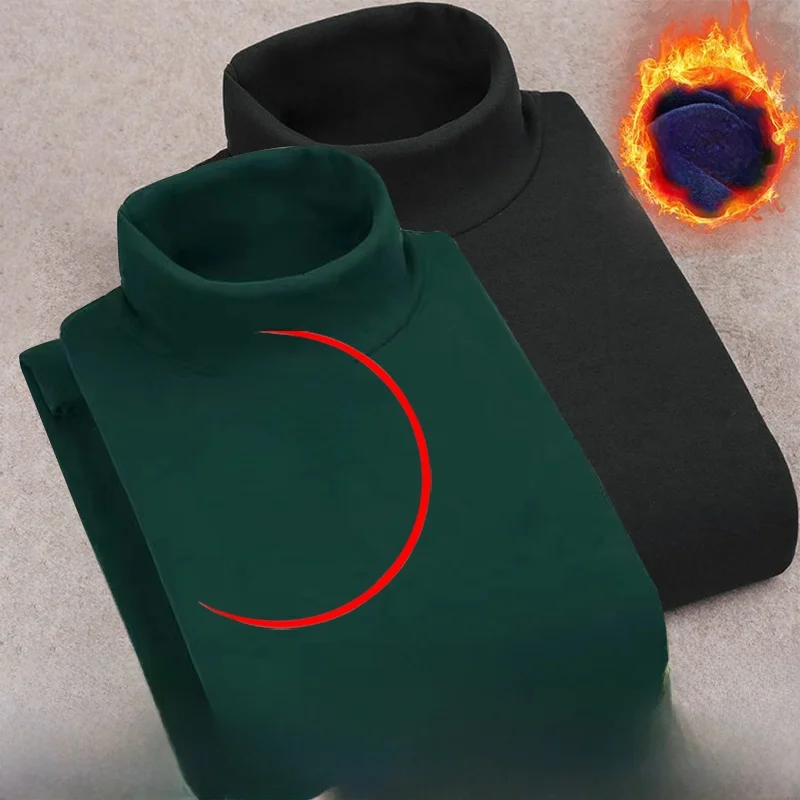 Half turtleneck [solid color] dark green + black