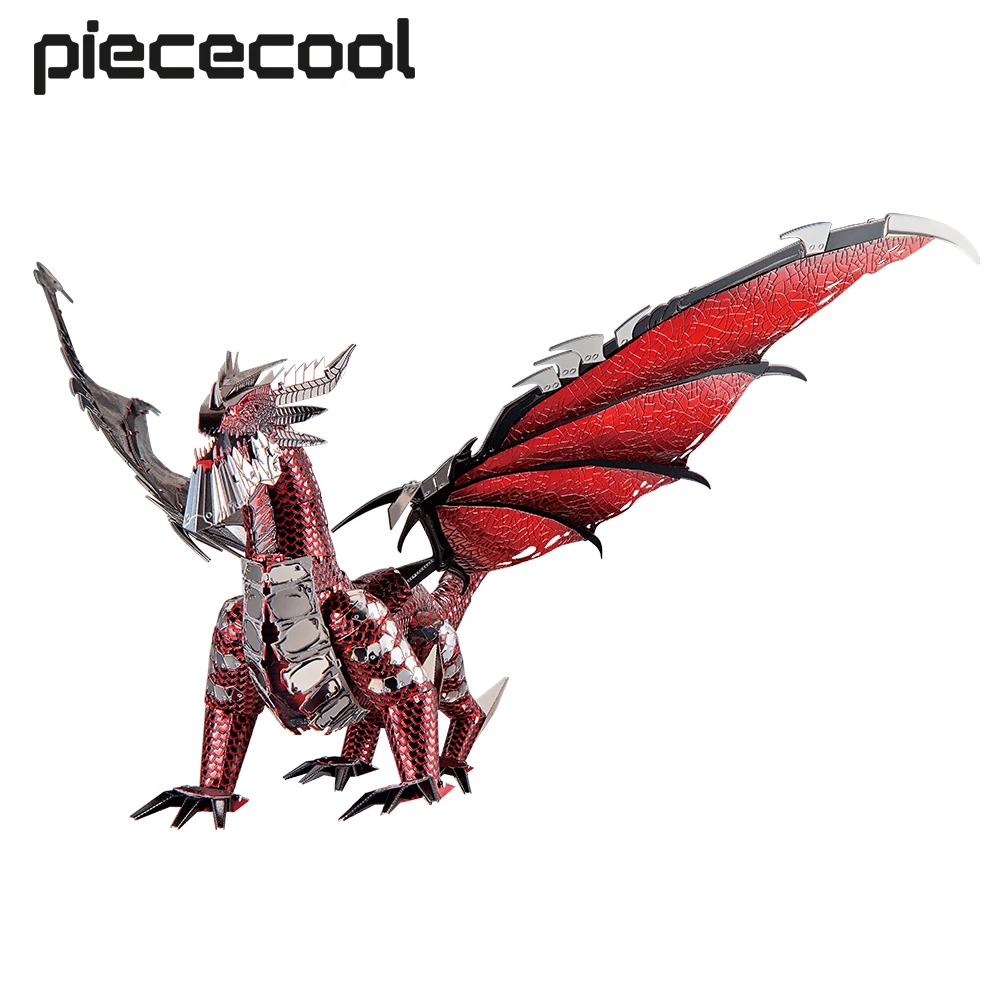 

Piececool 3d Metal Puzzle The Black Dragon DIY Toy for Teens Jigsaw Brain Teaser Model Kit Adult Gifts