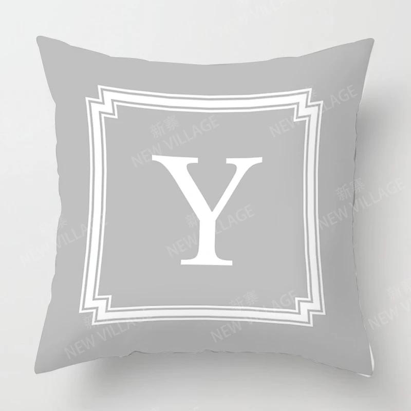 Nordic fall home decor autumn throw pillow case sofa Cushion cover velvet modern 45x45cm 45*45 50x50 60x60cm 40x40 50*50 letter 5