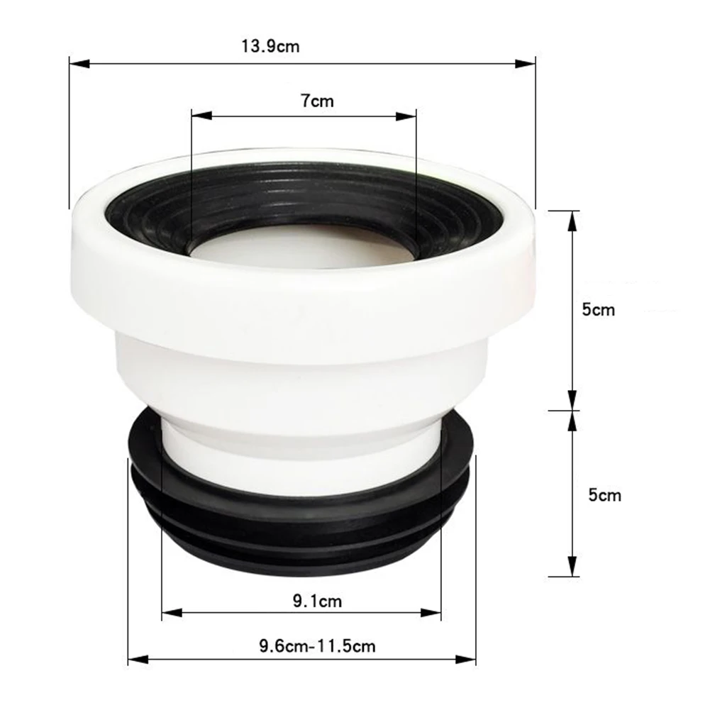 Offset Toilet WC Misaligned Pan Connector Shifter Bowl 2/5/10cm Smooth Soiling Pipe PVC Straight Eccentric Nozzle Replacement