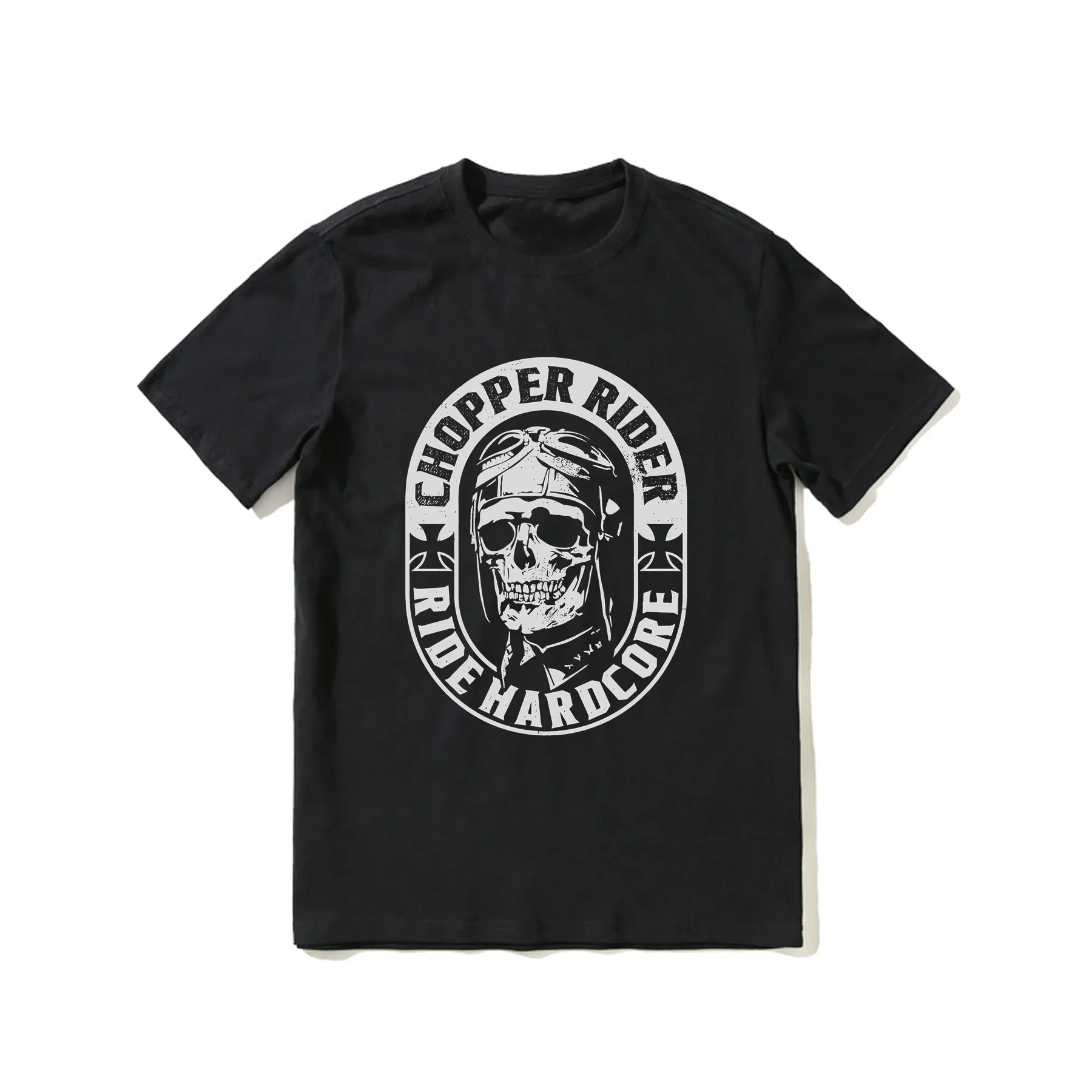 

2023 Hot Sale Summer 100% Cotton Biker Chopper Rider Motorbike Motorcycle T Shirt Men Short Sleeves Hip Hop Streetwear T-shirt