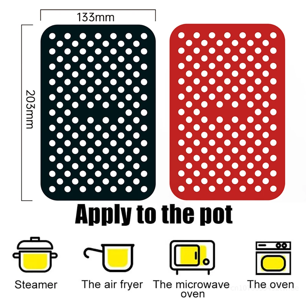 Rectangle Silicone Airfryer Liner for Dual Basket Fryer Easy to Clean AirFryer Accessories Non-Stick Parchment Paper Replacement
