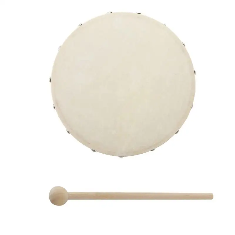 Wooden Hand Drum 20/25cm Wooden Hand Drum Kid Percussion Toy Wood Frame Drum Set Portable Musical Instrument with Stick Children Music Game musical percussion instruments wooden hand drum