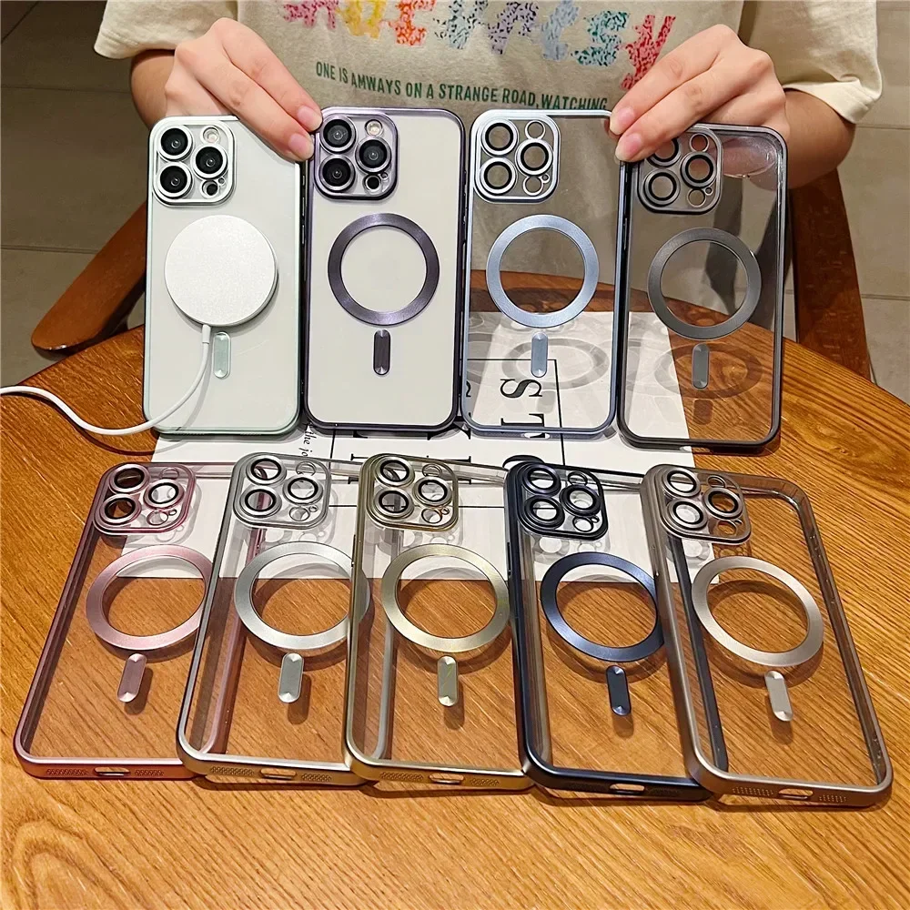 Magsafe Magnetische Tai-Beschichtung, weiche, klare Rückseite für iPhone 15 Plus, iPhone 15 Pro Max. Handyhülle_voghion.com