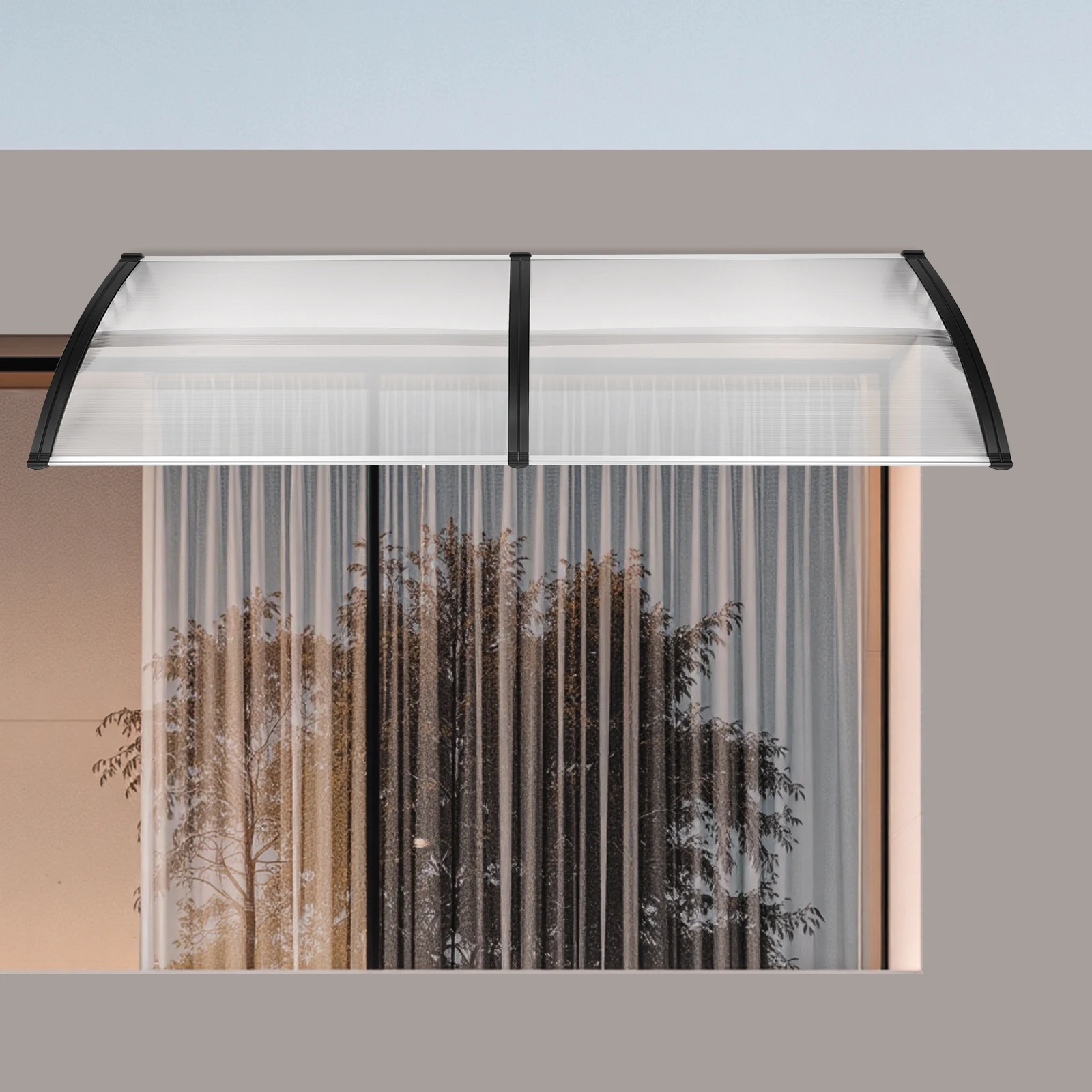 Wetterfeste Türmarkise, transparente Wärmeisolierung, langlebiges PC-PP-Material, 33 Pfund Last, einfache Installation für das Balkondeck im Home Office – Detail 4