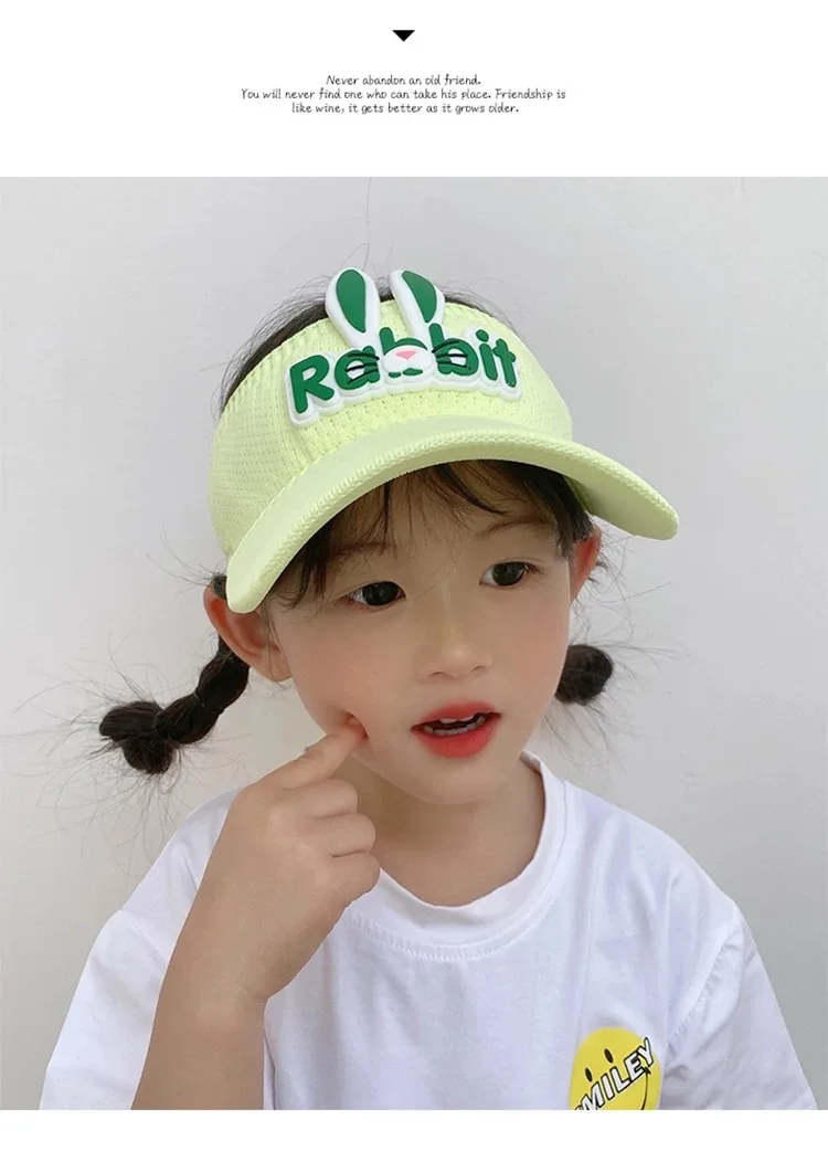 2023 New Sun Children Visors Cute Rabbit Wings Bunny Summer Hat for Kids Boys Girls Hats 3-12years Old_voghion.com