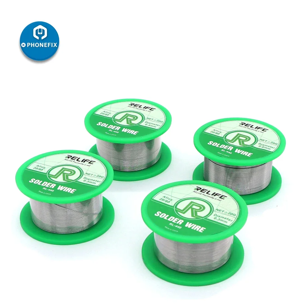 Soldering wire RELIFE 0.3/0.4/0.5/0.6mm Active Rosin Core Tin Wire 20g for Mobile Phone Motherboard BGA Welding Repair