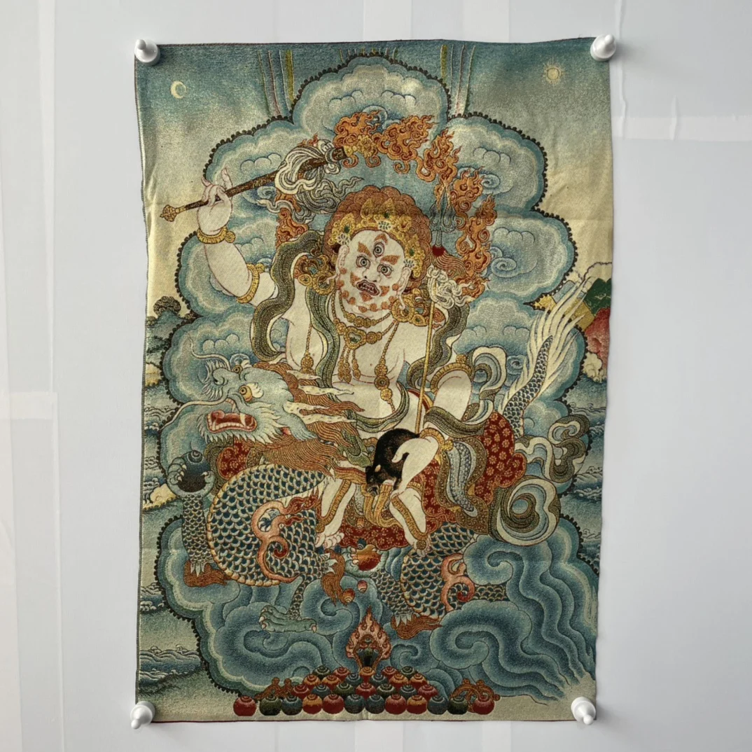 

Free Delivery China Elaborate Silk Embroidery Luck“Bodhisattva Buddha”Geomantic Thangka Painting Mural Household Decoration#97