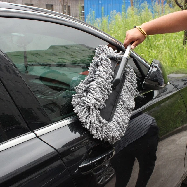 Brosse de lavage de voiture télescopique grande voiture plumeau cire brosse  nettoyage vadrouille pour Automobile dépoussiérage noir gris