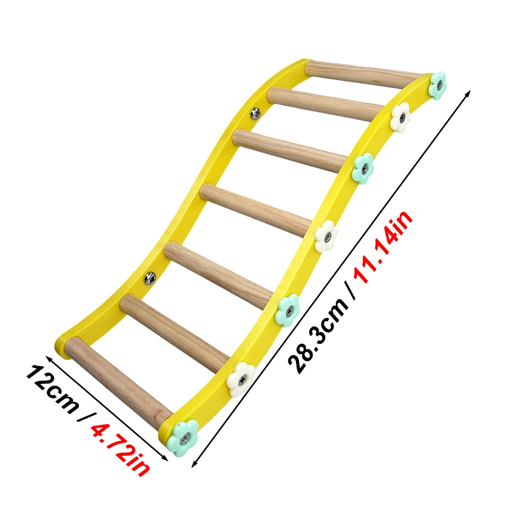 Bird Enrichment Climbing Ladder Bridge Toy - Flower Design for Cage Decor and Boredom Relief