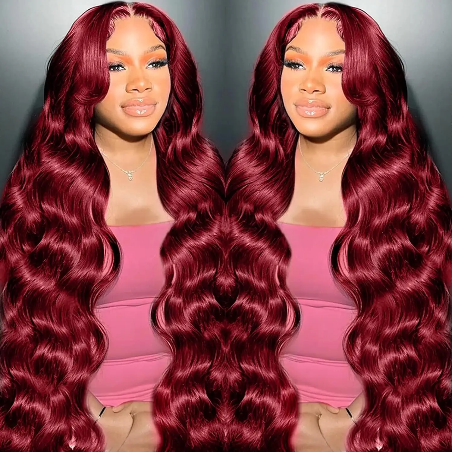

99j Burgundy Lace Wigs Human Hair Pre-Plucked Glueless Ladies Body Wave With 180% Density Brazilian Native Human Hair Wigs 10A