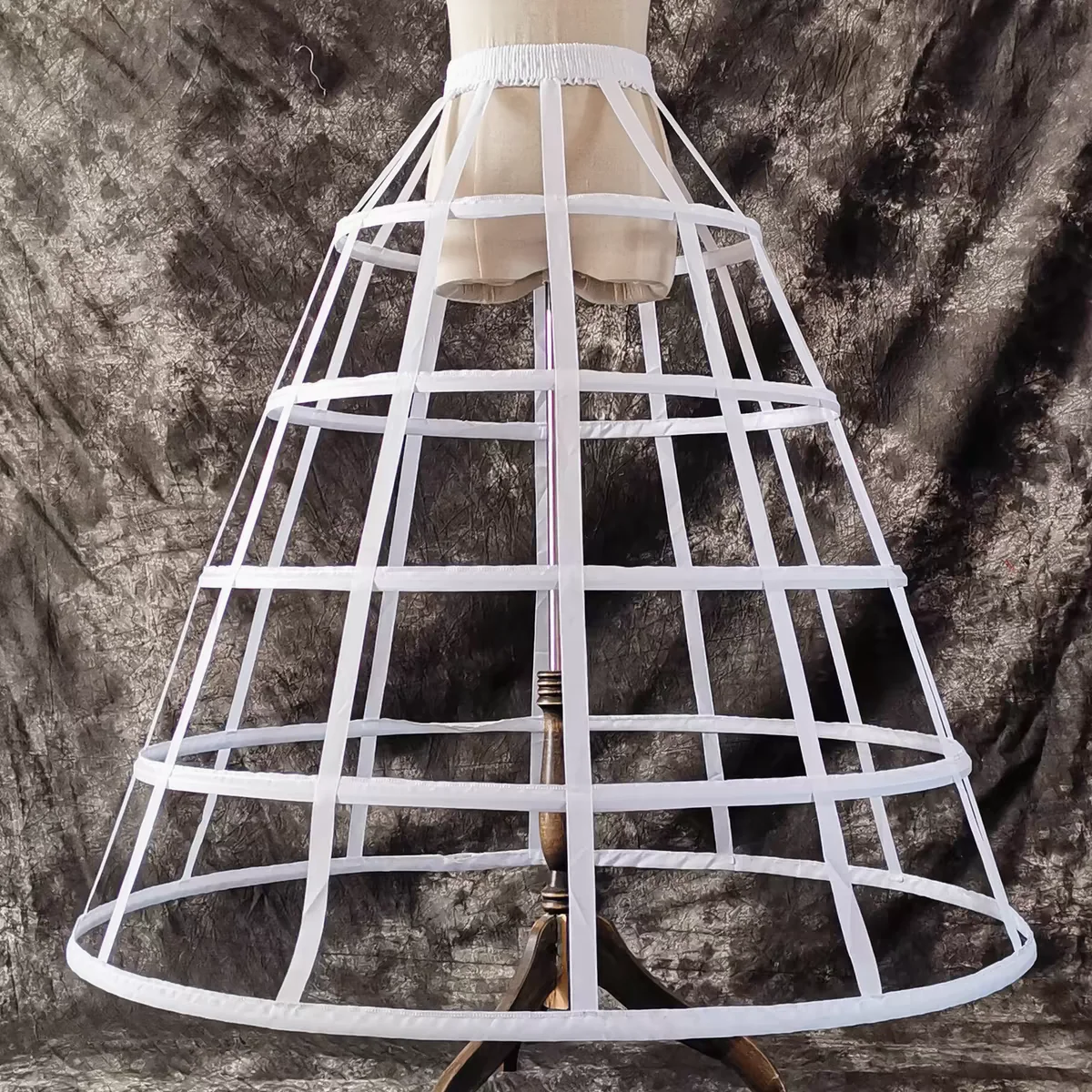 Women Lolita Hollow Lotus Leaf Lace Bird Cage Fish Bone Skirt 5 hoops Cosplay Dress Skirt Petticoat Bride Wedding Dress Lining petticoat skirt petticoat underskirt lolita petticoat wedding petticoat