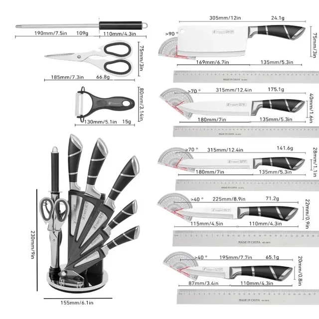 9-Piece Stainless Steel Knife Set 5