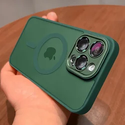Matte Translucent Magnetic Phone Case with Wireless Charging Compatibility - iPhone 14 (Green)
