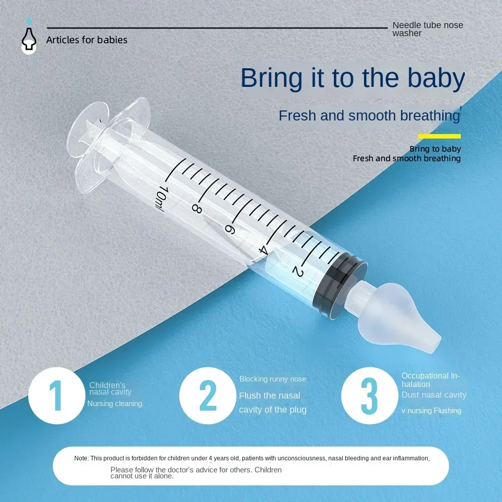 1/2Pcs 10ML Needle Tube Nasal Aspirator Baby Care nose Aspirator Cleaner Baby Rhinitis Nasal Washer Aspirador De Plastico nasal aspirator,nasal irrigator