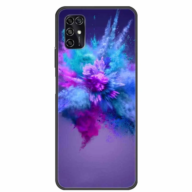 Black Silicon TPU Soft Phone Cover with Cartoon Design