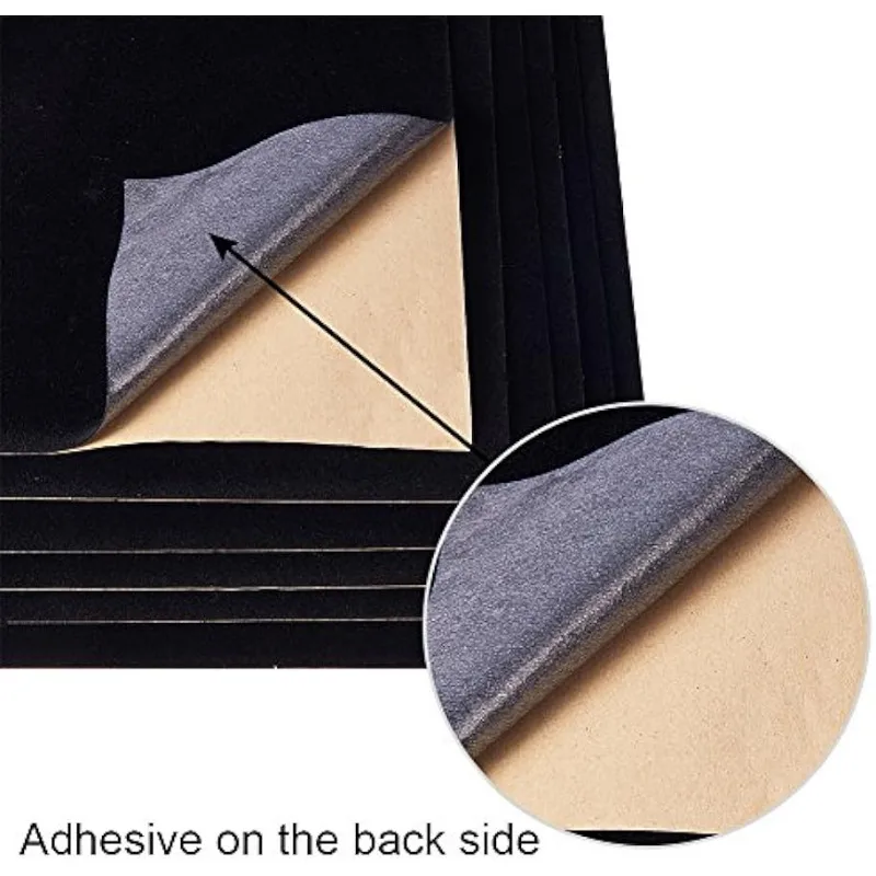 20PCS Halloween Black Velvet Fabric Sticky Back Adhesive Back Sheets, A4 Sheet (8.3" x 11.8"), Self-Adhesive Durable Water