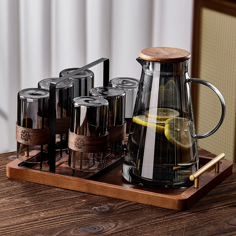 Juego de tazas de vidrio resistentes a altas temperaturas para beber y preparar té. Sensación de lujo para el hogar, la sala de estar o para servir a los invitados.