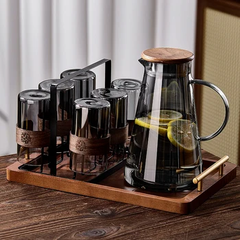 Juego de tazas de vidrio resistentes a altas temperaturas para beber y preparar té. Sensación de lujo para el hogar, la sala de estar o para servir a los invitados.