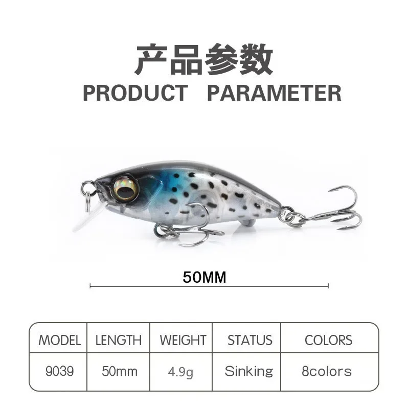 Description Picture 3 of itemSinking Minnow Fishing Accessories Lures Isca Artificial Weights 4.5g 45mm Pesca Accesorios Mar Wobblers Carp Fish Tackle Leurre