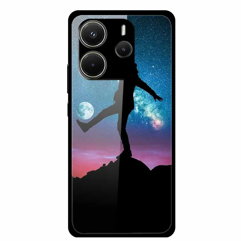 Luxury Tempered Glass Hard Back Phone Case Cover