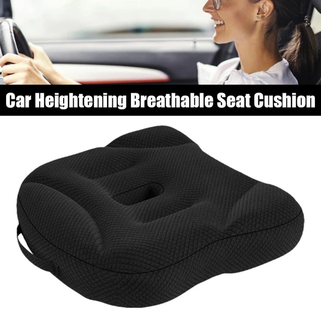 Portable Car Seat Booster Cushion Heightening Height Boost Mat Breathable  Driver Expand Field Of View Lift Interior Seat Pad