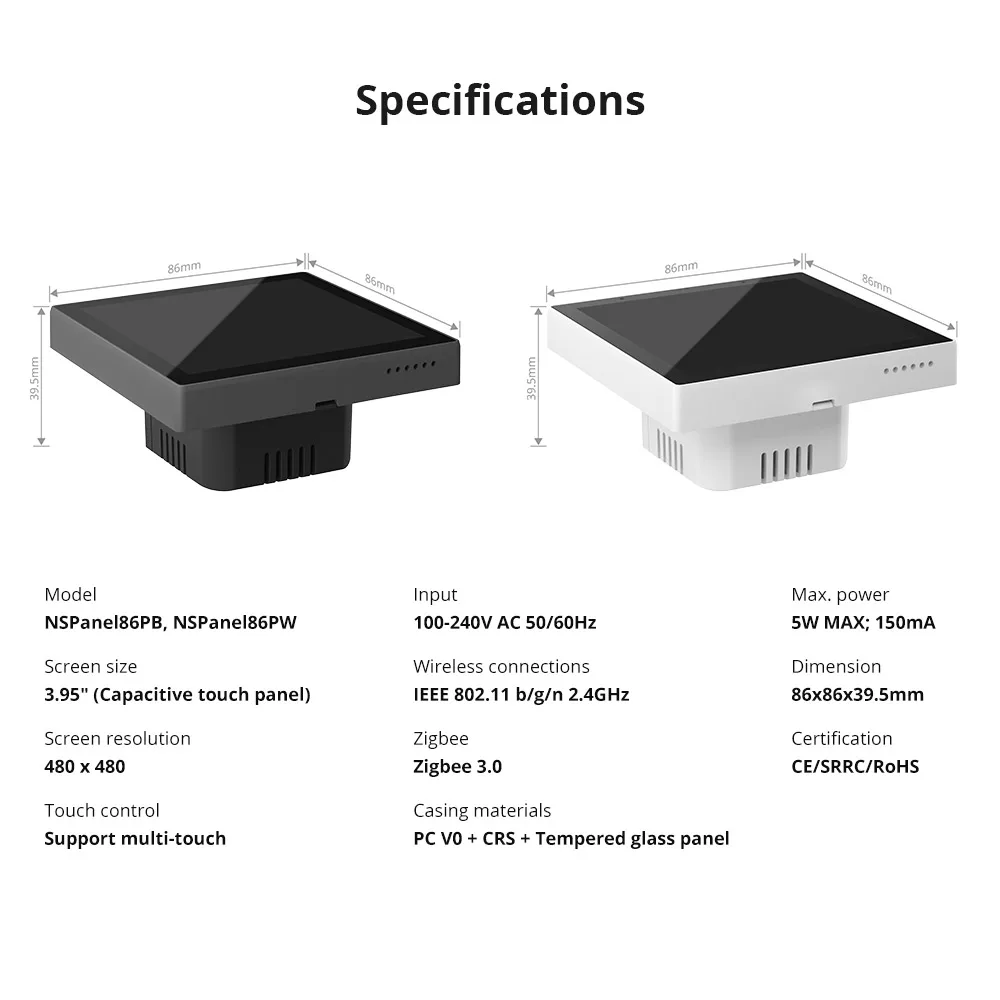SONOFF NSPanel Pro 스마트 홈 제어판, 지그비 3.0 게이트웨이 브리지 허브, 시나리오 온도 조절기 기능, eWelink 앱 알렉사