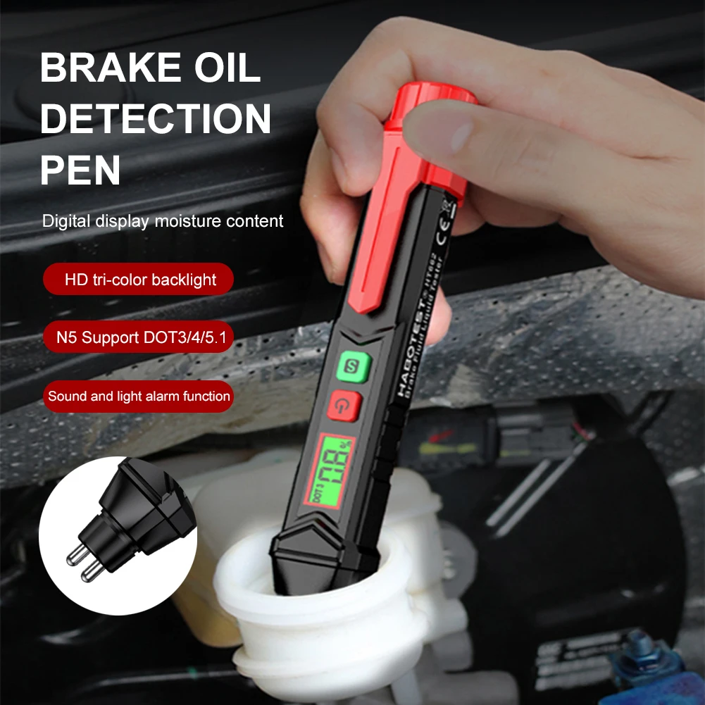 

Automotive Brake Fuid Brake Oil Testing Pen Car Repair Inspection Tool DOT3/DOT4/DOT5.1 LCD Display With Backlight Tester Pen