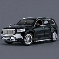 1:24 Alloy Car Model Sound And Light Pull Back Toy Car Suv Off-Road Vehicle Boy Collection Decoration for Benz Maybach Gls600 1