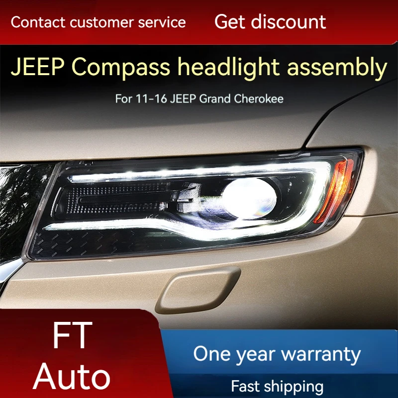 

Автомобильные фары для 11-16 JEEP Compass, фары в сборе, Grand Cherokee, модифицированные фонарики для дневных ходовых огней