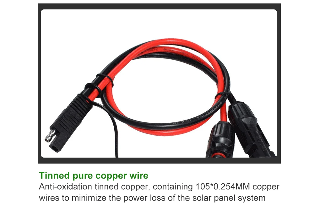 Solar Stecker zu Sae Stecker 30A Photovoltaik Kabel 10AWG Männliche oder Weibliche Fahrzeug Starten Energie Lagerung Batterie Wasserdichte Stecker – Detail 5