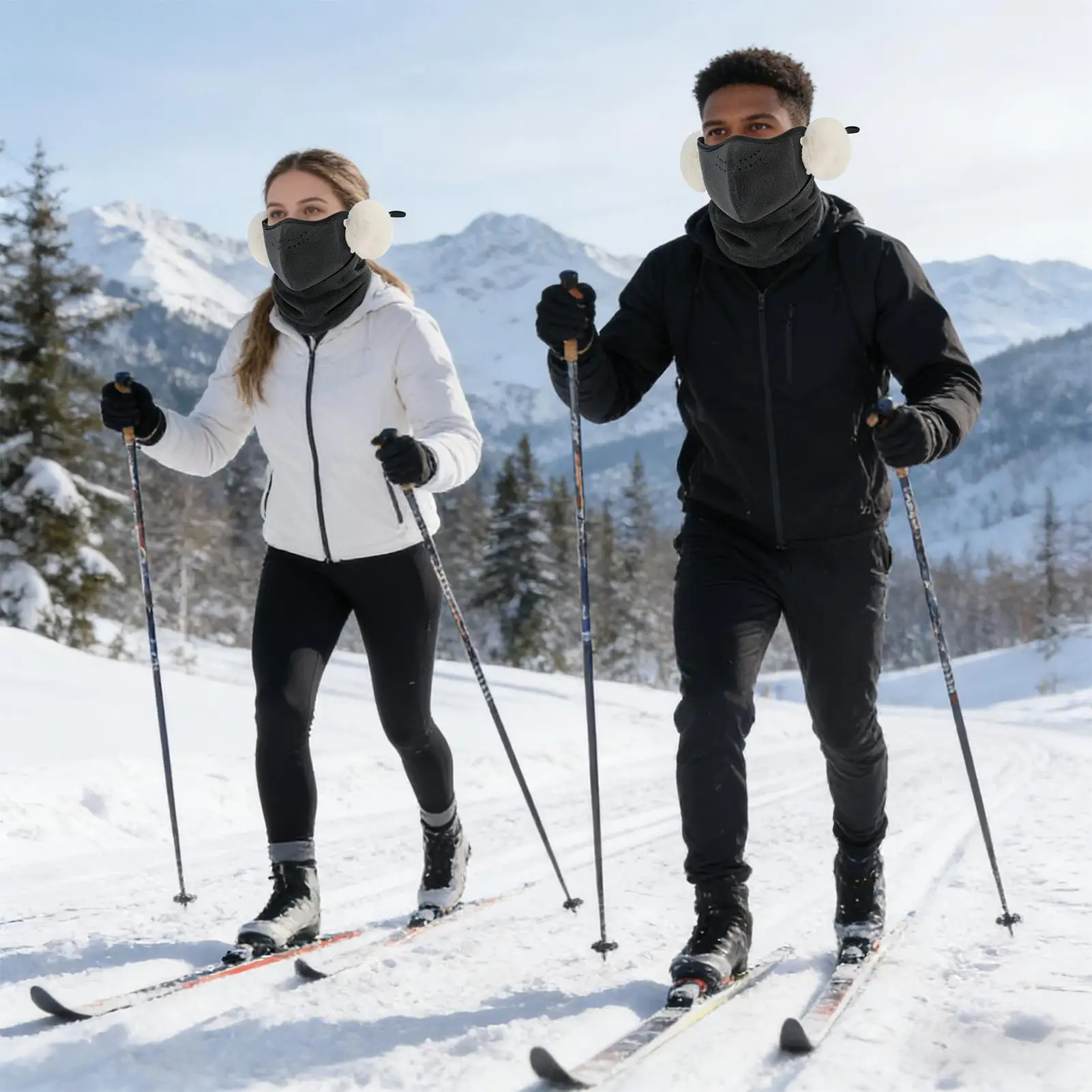 먼지 방지용 얼굴 가리개 귀 플랩이 있는 열 두꺼운 방패 스포츠 하이킹 통근 사이클링을 위한 얼굴 가리개 여성 겨울 야외