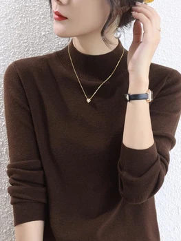 2025 Fashion Solid Color Turtleneck Women Autumn Winter Knitted Sweaters Basic Primer Pullovers Sweater Soft Warm Pull Femme