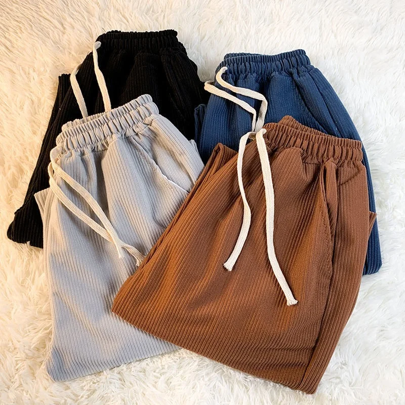 Oversized Casual Pants Women Loose Straight Drawstring Sports Pants Women Ins New Solid Color Pants for Women 2023 Home Pants