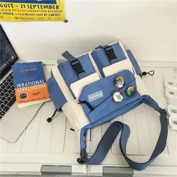 Harajuku الرجال النايلون حقائب كروسبودي للنساء حقيبة ساعي الفتيات مدرسة كتاب حقائب الشباب قماش حقائب اليد حقيبة كتف كيس Bolsas 3