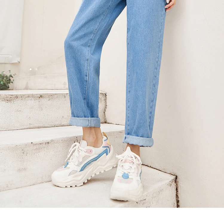 SEMIR Jeans Women Pure Cotton Tapered Pants Casual 2021 Autumn And Winter New Simple Style Old Retro Trousers Slim cargo pants