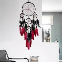 Handmade Round Dream Catcher Vintage Hanging Feather Dreamcatcher for Bedroom Wall Ornament Decor 2