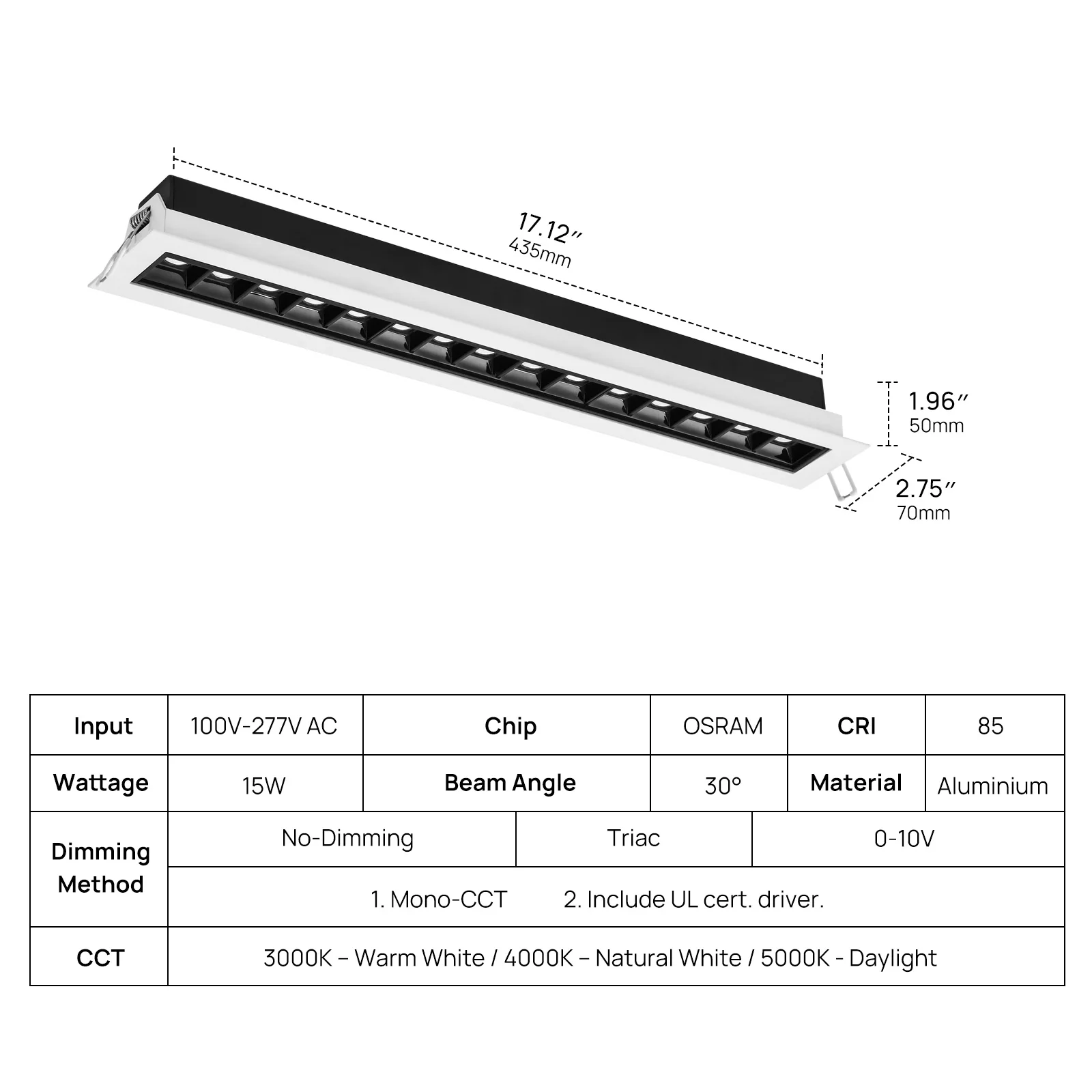 7208: NEW 24V LED Magnetic Lamp Head For Recessed/Ceiling/Pendant Track