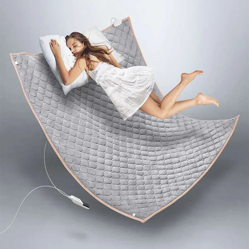 Electric Blanket 220V Heating Flannel Bed Pad Winter Body Warmer Mattress  Thermostat Heated Pad Home Thicker Double Bed Soft Mat