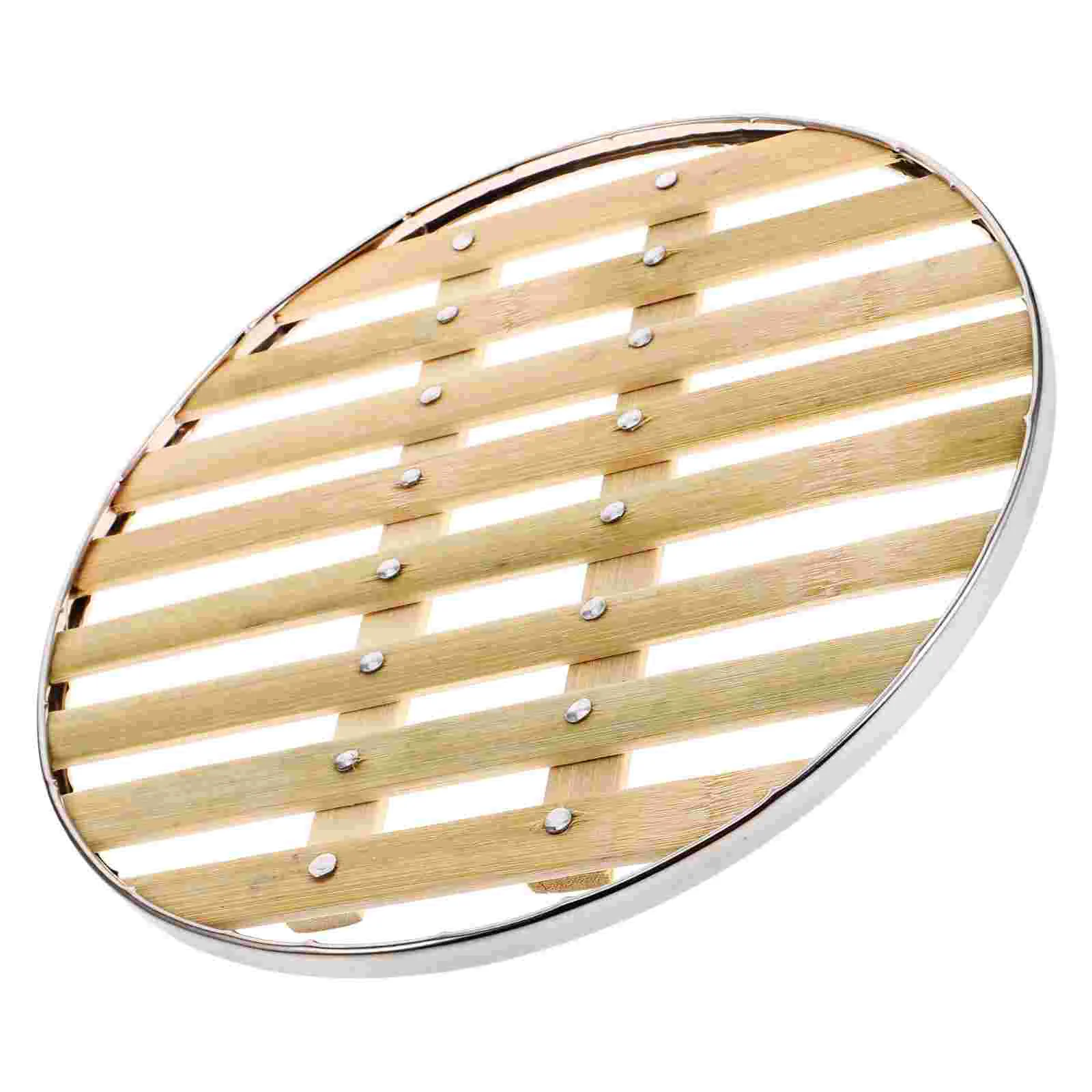 Bamboo Steamer Slices 25cm Stainless Steel Edging Reinforced Cooking Tool Vegetables Buns Dumplings Large Capacity Easy