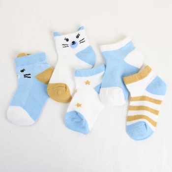5 paia di calzini estivi per bambini simpatici cartoni animati per ragazzi e ragazze calzini corti traspiranti in rete calzini sottili casual per bambini Sokken 1