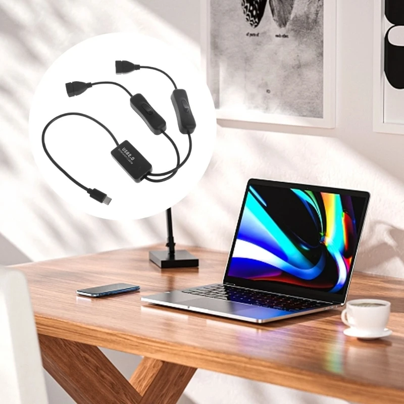 USB 3.1 Type-C OTG HUB Cable 2 in 1 USB C 3.1 Male to Female Plug Cable Hub Type-C to Double 2.0 converter cable