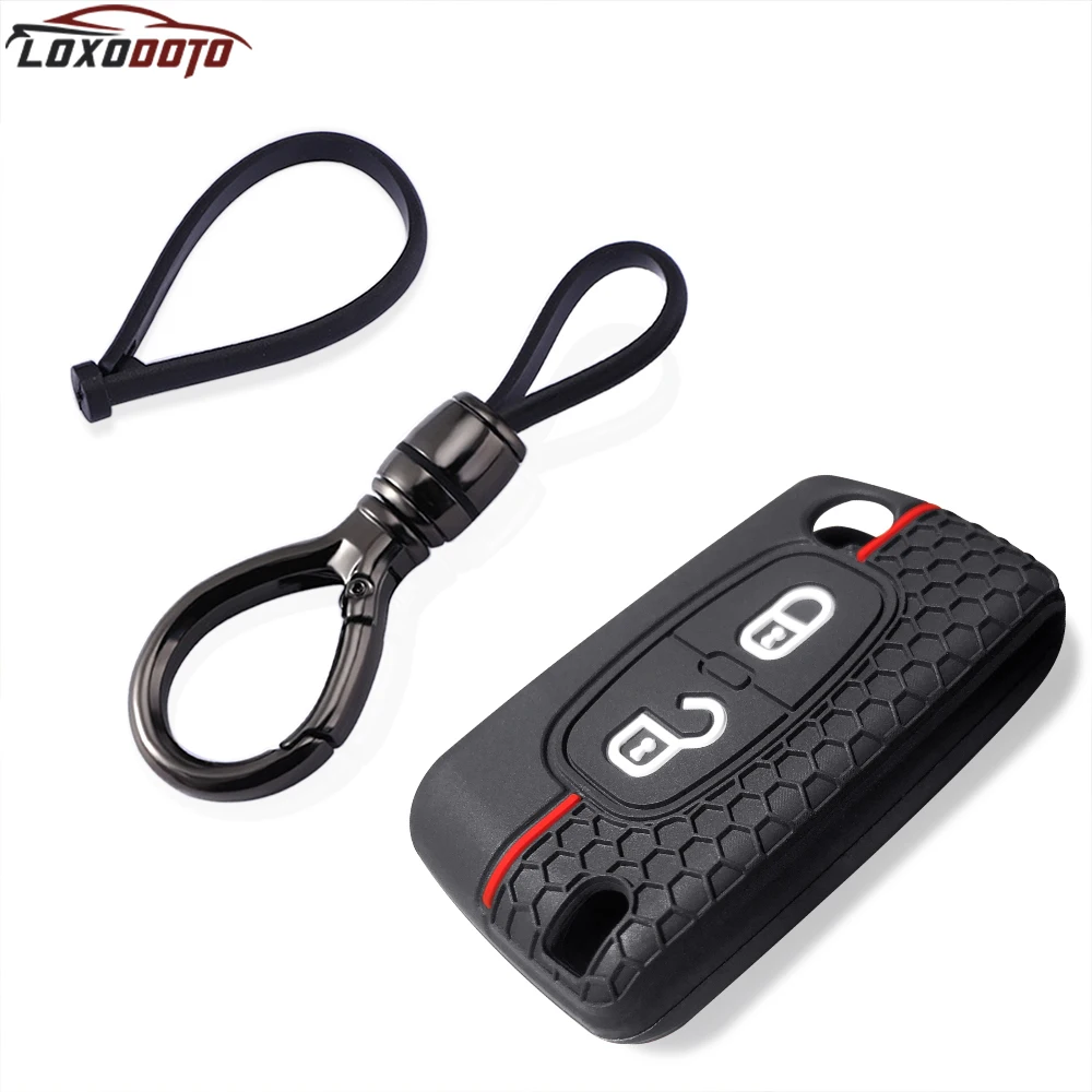 2 Buttons Silicone Car Key Case Cover Shell for Peugeot 208 206 307 207 308 407 3008 5008 4007 for Citroen C4 Picasso C3 C5 C2 for key case,key case cover,car key shell,remote control case cover,flip key fob shell