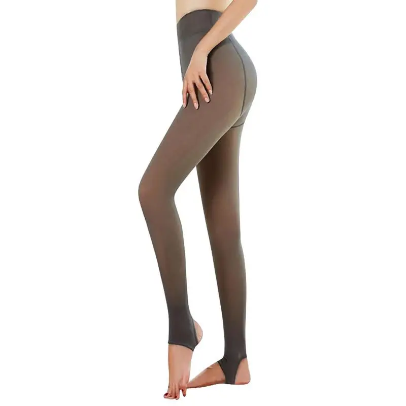 

Ultra Sheer Tights Warm Fleece Lined Footless Leggings Thickened Fake Translucent Tights Thermal Pantyhose Tights For Women