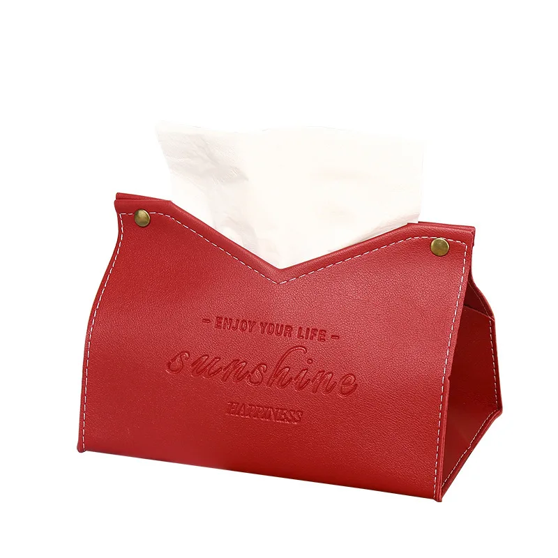Pu Leather Tissue Box V-shaped Opening Roll Paper Toilet Paper Car Living Room Hotels Bedroom Study Napkin Storage For Home 5
