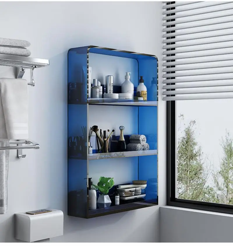

Punch-Free Acrylic Storage Shelf Toilet Washstand Storage Rack Bathroom Wall Hang Three-Layer Cosmetics Storage Rack